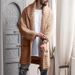 Loom European And American Quality Autumn Winter Fashion Mid-Length Cardigan Sweater Turn-Down Collar Long Sleeve_viptrois.com