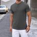 Men's Clothing Men's Henley Shirt Short Sleeved Casual Button Down Shirt Lightweight Summer Solid Color Slim T Shirt_viptrois.com