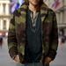 Pure Foreign Trade New Men's Clothing Autumn Winter Camouflage Jacquard Sweater Turn-down Collar Slim Fit Knitted Jacket Coat_viptrois.com