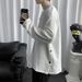 Spring And Autumn Side-breasted Sweater Men's Ins Crew Neck Pullover Versatile Trend Hong Kong Trend Loose Long Sleeve T-Shirt Top_viptrois.com