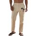 Men's Loose Casual Sports Pants Retro Breathable Linen With Coconut Tree Print_viptrois.com