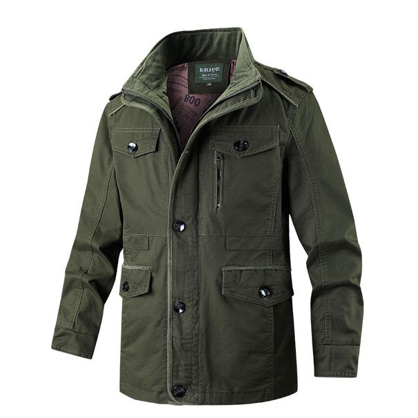 Men’s Oversized Workwear Jacket – Lightweight Cotton Utility Coat (Khaki/Army Green/Black, L-6XL, Pre-Shrunk, Relaxed Fit, Casual & Streetwear)_viptrois.com