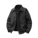 Vintage Distressed PU Leather Jacket For Men – Oversized Fit Up To 8XL, Retro Biker Style With Deconstructed Zipper & Multi-Pocket Design_viptrois.com