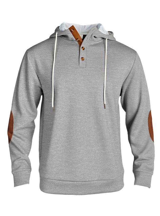 Men's Clothing European And American Autumn And Winter Solid Color Hooded Pullover Sports Leisure Sports Plus Velvet Thickened Men's Sweatshirt_viptrois.com