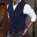 Men's Wool Blend Waistcoat – Slim Fit British Herringbone Vest With Notched Lapel (M-3XL, Acrylic-Wool, Business Casual, Black/Navy/Charcoal)_viptrois.com