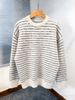 Round Neck Sweater For Men, Loose Striped Contrasting Knit Sweater, Winter Trend Retro Thread Jacket_viptrois.com