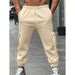 Men's Retro Casual Pants – Loose Fit Straight Leg Trousers With Drawstring Waist (Black, Grey, Beige, Navy, Red, S-XXXL)_viptrois.com