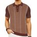 Men's Clothing Summer High End Cool Silk Sweater Houndstooth Jacquard Business Polo Shirt SY0199_viptrois.com