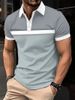 Men's Business Polo Shirt Casual Summer Short Sleeves Tops Plaid Pattern Print Button T Shirt Loose Clothes Fashion Golf Shirts_viptrois.com