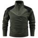 Men's Clothing Quick-Dry Long Sleeve Zip-Up Hoodie With Stand Collar – Lightweight & Breathable For Outdoor & Casual Wear (Black, Khaki, Army Green)_viptrois.com