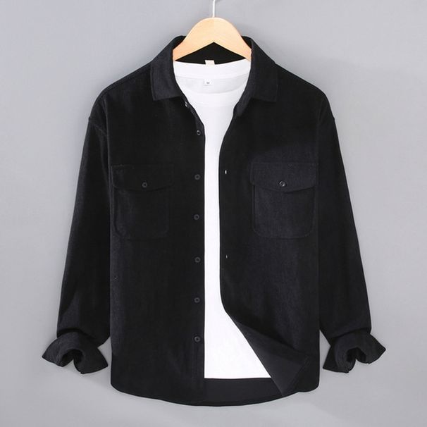 Workwear Long Sleeved Shirt Men's Spring Autumn Casual Inch Shirt Corduroy Retro Shirt Jacket Men_viptrois.com