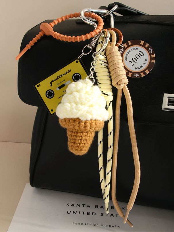 MIU Series Windmill Hanging Bag Pendant Creative Crocheted Cute Ice Cream Chips Disc Braided Rope Pendant Accessories_viptrois.com