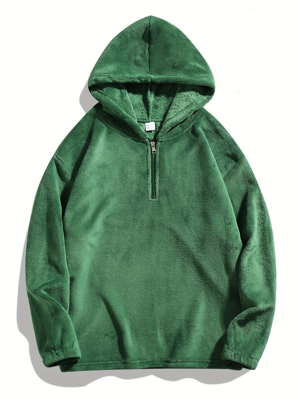 Men's Half-Zip Hooded Sweatshirt - Lightweight Long Sleeve Pullover For Casual & Streetwear, Breathable Polyester Blend_viptrois.com