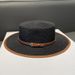 British Flat Top Fashion Belt Decoration Women's Summer Beach Travel Protection Straw Weaving Sun Hat_viptrois.com