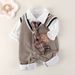 Super Cute And Fashionable Baby Clothes Spring And Autumn College Style Baby Jumpsuit Autumn Clothes Fake Two Piece Gentleman Going Out Clothes Romper_viptrois.com