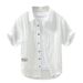 Men's Clothing Short Sleeved Thin Ice Silk Free Ironing Wrinkle Texture Casual Loose Cardigan White Shirt_viptrois.com