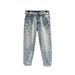 Men's Clothing autumn new jacquard full print high street fashion brand design jeans loose straight washed wide leg trousers_viptrois.com