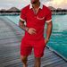 Men's Clothing Fashion Casual Suit 3D Digital Printing Zipper Short Sleeve Shorts_viptrois.com