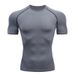 Men's Tight Short Sleeved Fitness Sports Running Training Suit Elastic Breathable Quick Drying Clothes Short Sleeved + T Shirt Clothes Light Version_viptrois.com