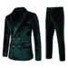 2023 Spring/Summer New Suit Set Slim Fit Double Breasted European Size Block Color Men's Evening Best Man Dress_viptrois.com