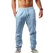 Wish Summer Men's Large Size Breathable Cotton Linen Loose Casual Wide-leg Trousers_viptrois.com