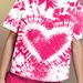Mother & Kids INS Girls Summer Sportswear Heart Shaped Tie Dye Drop Shoulder Print T Shirt Short Sleeved Leggings Casual Suit_viptrois.com