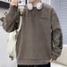 Loom Loom Men's Sweatshirt Spring New American Retro Suede Print Crew Neck Long Sleeve Base Shirt Student Trendy Style_viptrois.com
