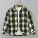 Retro Plaid Long Sleeved Shirt For Men, Fashionable And Versatile, Artistic And Casual Loose Top_viptrois.com