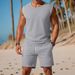 Men's Clothing Running Fitness Wide Shoulder Vest Suit Summer Knitted Vertical Stripes Fitness Sports Fit Suit_viptrois.com
