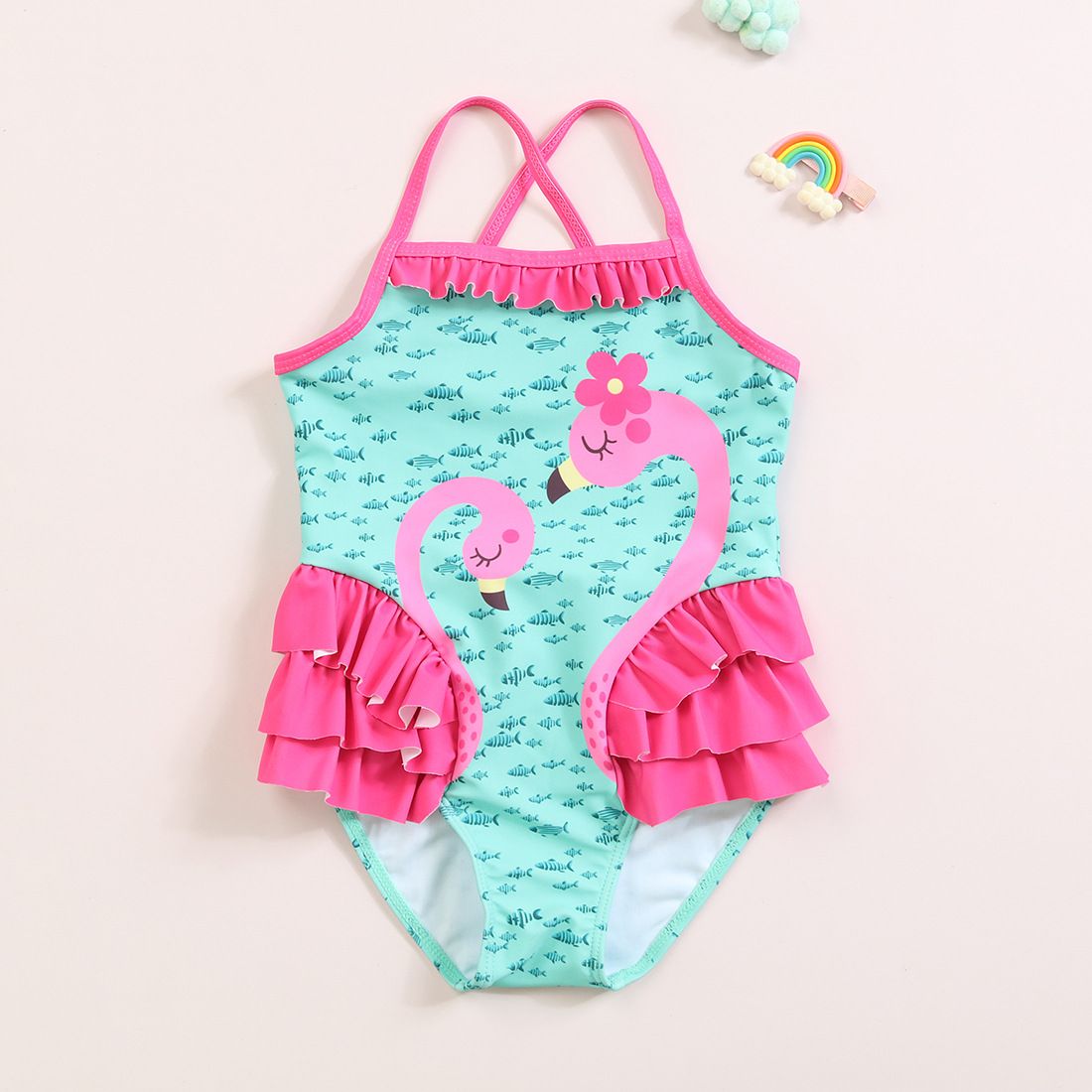Mother & Kids New Girls One Piece Swimsuit Cute Ruffled Cartoon Baby Girl Swimsuit High Quality Comfortable High Elastic High Quality_viptrois.com
