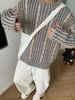 Pure Cleanfit Men's Sweater Autumn Winter Korean Style Retro Color Block Crew Neck Casual Knitwear For Men_viptrois.com