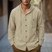 Men's Clothing Breathable Linen-Blend Hooded Shirt Jacket – Oversized Pocket Detail (S-3XL, 4 Colors)_viptrois.com