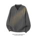Fishbone Pattern American Henry Neck Sweater Men's Autumn Heavy Thousand Bird Grid Long-sleeved T-shirt Polo Inner Bottoming Shirt_viptrois.com