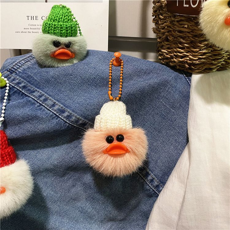 Bag Charm Creative Plush Ugly Duck Keychain Cartoon Doll Bag Pendant Ugly Cute Car Keychain Accessories Gift_viptrois.com