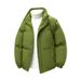 Men's Winter Cotton-Filled Jacket - Loose Fit Casual Stand Collar Coat For Unisex Fashion (Black, Purple, Olive, Khaki)_viptrois.com