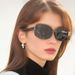 Curved Screen Sunglasses Show The Queen's High End Sense Of Square Round Face Anti Ultraviolet 9053 Sunglasses_viptrois.com