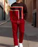 2025 New Fashion Men's Casual Sports Crewneck Sweatshirt And Sweatpants Two-Piece Set_viptrois.com