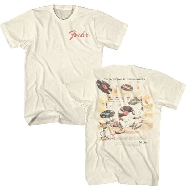 Fender 70s Record Poster Natural Music Shirt_viptrois.com