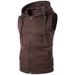Men's Clothing New Men's Hooded Zipper Pocket Sweater Vest Jacket Hooded Vest M19_viptrois.com