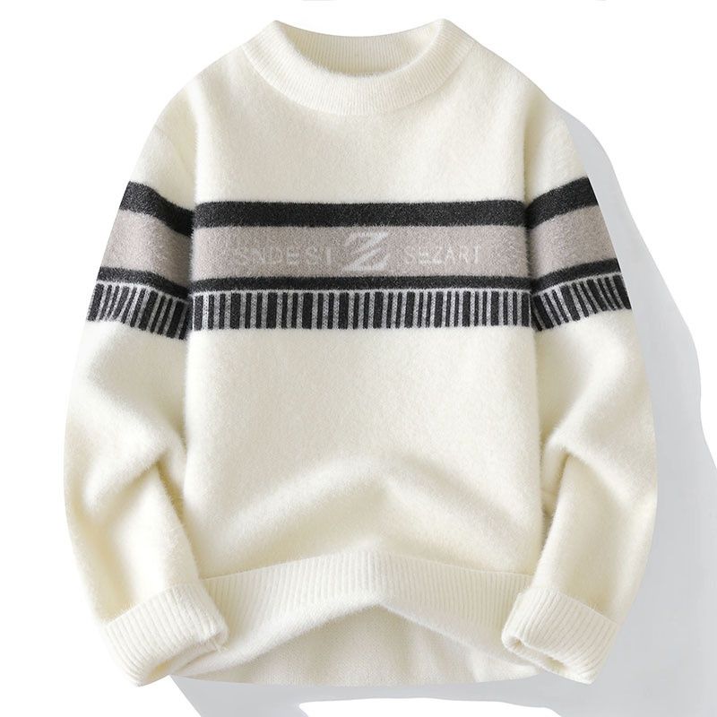Pure Cross-Border Foreign Trade Dropshipping Knitted Quality Mink Velvet Student Wool Men Thickened Half Turtleneck_viptrois.com