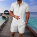 Men's Clothing Seaside Casual Fashion Shirt Lapel Short Sleeved Shirt Short Sleeved Suit_viptrois.com