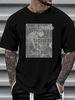 pixies Monkey Grid T Shirt Breathable Stylish Soft Fashion Graphic Casual Designer Clothes Slightly Summer Stretched Top For Everyday Wear_viptrois.com