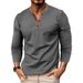 Unbeatable Quality 2025 Autumn And Winter Long Sleeved Henry Shirt Men's Solid Color T-shirt_viptrois.com