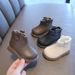 Autumn and winter baby toddler shoes fleece-lined warm short boots leather shoes Martin boots 0-3 years old girl princess shoes cotton shoes_viptrois.com