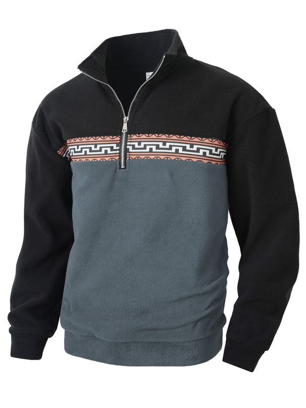 Men's Clothing Men's Jacquard Half-Zip Sweater – Textured Knit Pullover – Slim Fit Casual Top (M-XXXL)_viptrois.com