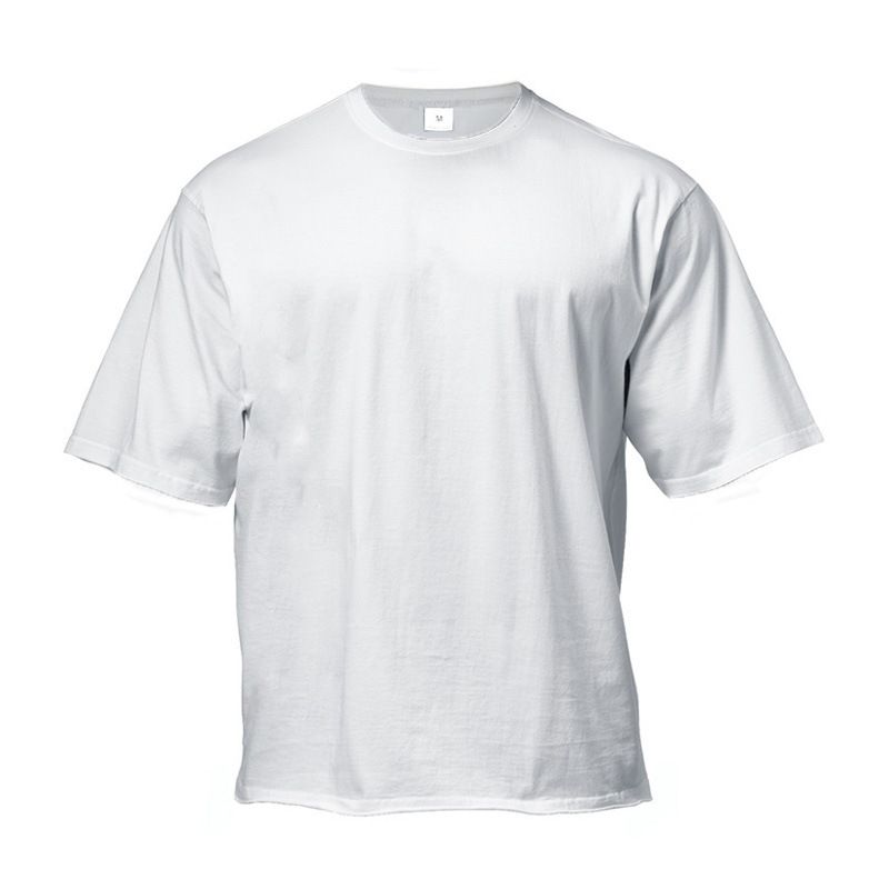 260G Heavy Cotton Large Size T-shirt Foreign Trade Men's Loose Shoulder Sleeves, Fitness Casual Round Neck T-shirt Bottoming Shirt_viptrois.com