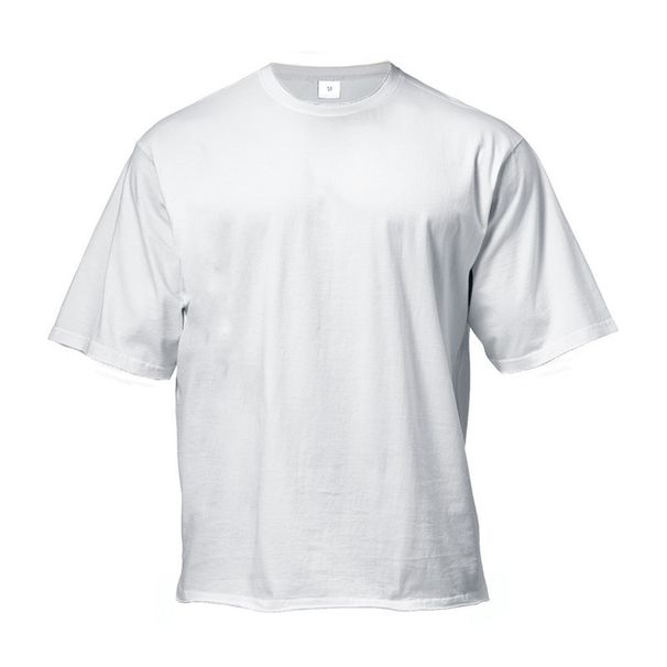 260G Heavy Cotton Large Size T-shirt Foreign Trade Men's Loose Shoulder Sleeves, Fitness Casual Round Neck T-shirt Bottoming Shirt_viptrois.com