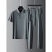 Men's Clothing Temperament Gentleman Silky Wrinkle Summer High End Business Ice Silk Quick Drying Thin Men's Short Sleeved Shirt Suit_viptrois.com