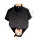 Casual Polo Shirt Men's Summer Simple And Versatile Ice Silk Breathable Slim Lapel Short Sleeved T Shirt_viptrois.com