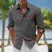 Men's Clothing Rock Style Casual Shirt – Long Sleeve Lapel Button-Up For Grunge & Streetwear Outfits_viptrois.com